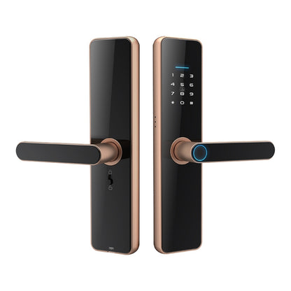 C91 Tuya Smart WiFi Password Fingerprint Electronic Door Lock(Bronze) by buy2fix