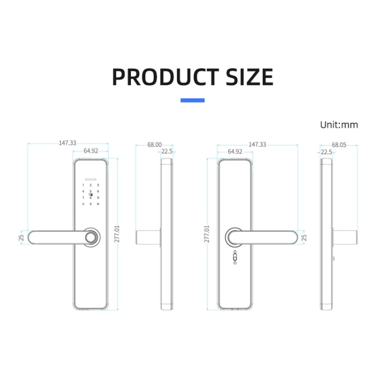 C91 Tuya Smart WiFi Password Fingerprint Electronic Door Lock(Bronze) by buy2fix