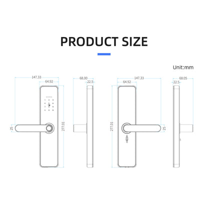 C91 Tuya Smart WiFi Password Fingerprint Electronic Door Lock(Bronze) by buy2fix