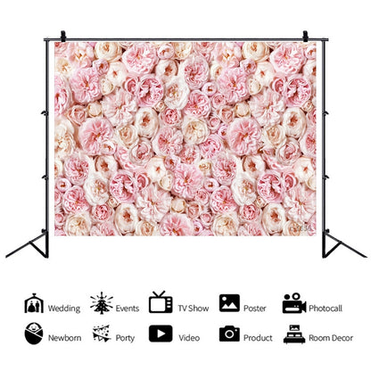 2.1 X 1.5m Festive Photography Backdrop 3D Wedding Flower Wall Hanging Cloth, Style: C-1889 - Valentines Day by buy2fix | Online Shopping UK | buy2fix