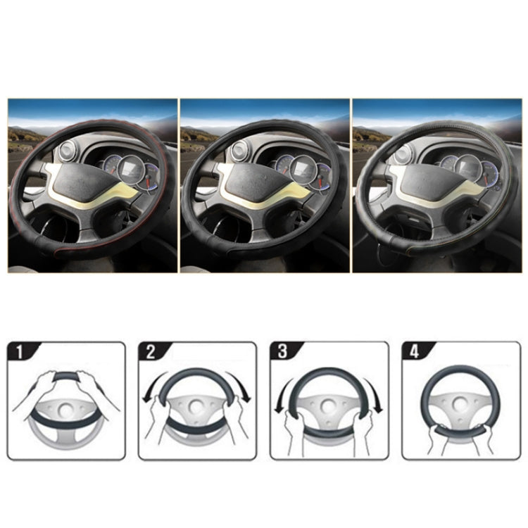 40cm Leather Truck Steering Wheel Cover(Black) by buy2fix