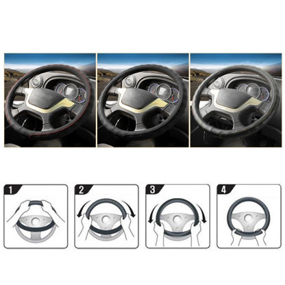 45cm Leather Truck Steering Wheel Cover(Black Line) by buy2fix