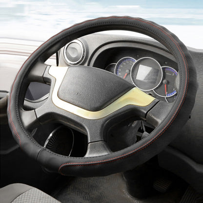 50cm Leather Truck Steering Wheel Cover(Black Line) by buy2fix