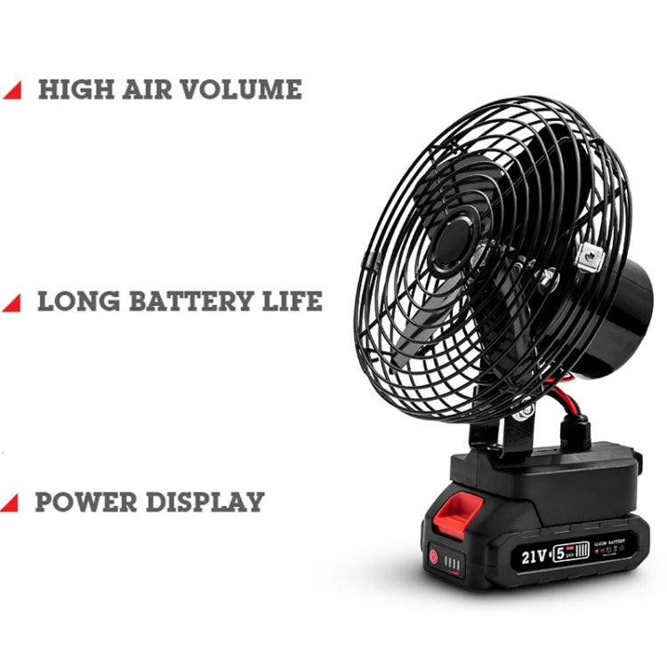 HILDA Portable Powerful Fan Outdoor Hair Dryer, With EU Plug Adaptor, Style: 8 inch With 2 Battery (3000mAh) - Electric Fans by HILDA | Online Shopping UK | buy2fix