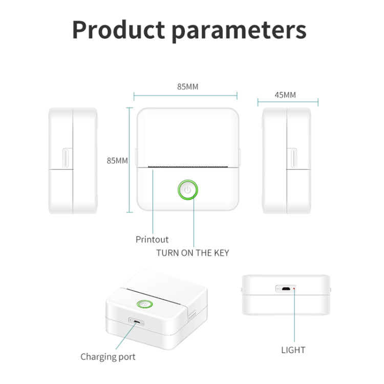 X6 200DPI Student Homework Printer Bluetooth Inkless Pocket Printer White Printing Paper x5 - Printer by buy2fix | Online Shopping UK | buy2fix