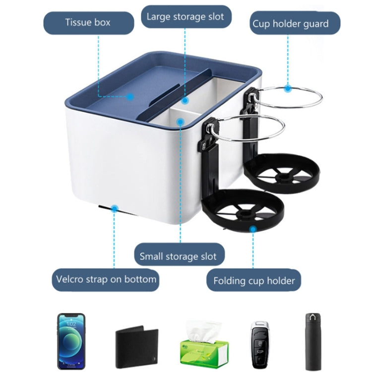 Car Multifunctional Water Cup Holder Armrest Box Paper Box(Blue) by buy2fix