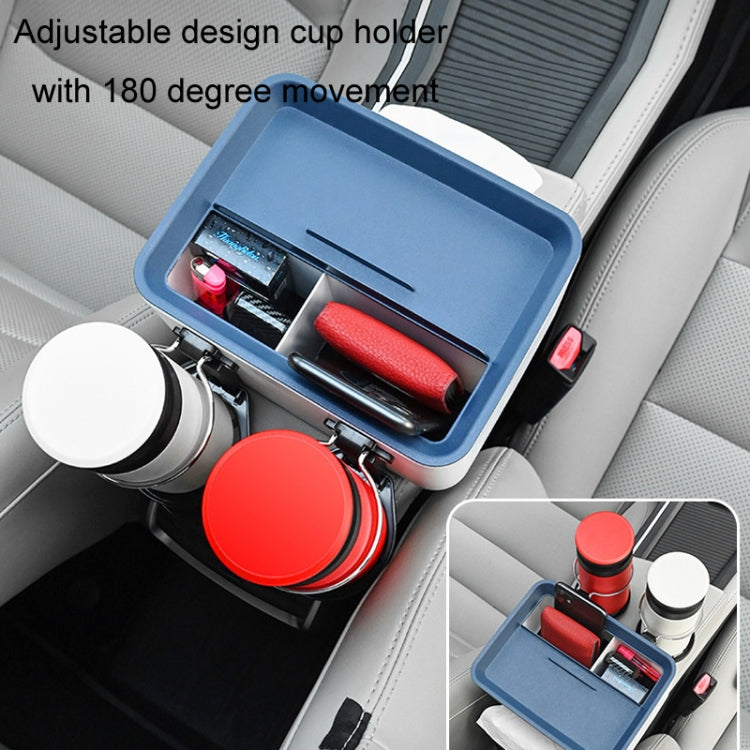 Car Multifunctional Water Cup Holder Armrest Box Paper Box(Blue) by buy2fix