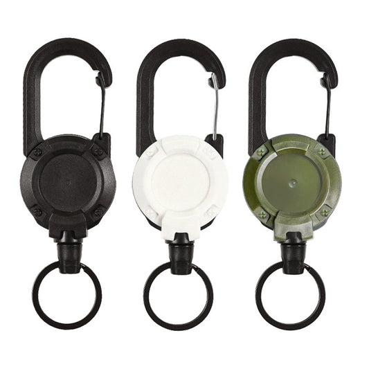 Flexible Climbing Backpack Buckle Retractable Pull Badges Reel Sports Keychain(Black) by buy2fix