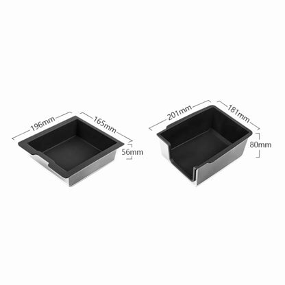 For Tesla Model 3 / Y Silicone Double Layer Storage Small Ice Box, Style: Rear Center No Separation (Black) by buy2fix