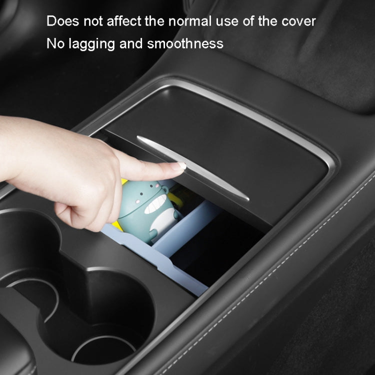 For Tesla Model 3 / Y Silicone Double Layer Storage Small Ice Box, Style: Rear Center No Separation (Black) by buy2fix