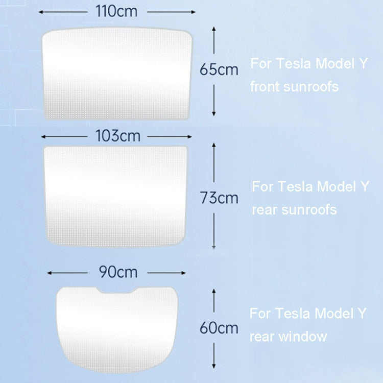 3pcs /Set For Tesla Model Y Ice Crystal Sunshade Car Roof Front And Rear Sunroof Shade(Beige) - Window Foils & Solar Protection by buy2fix | Online Shopping UK | buy2fix