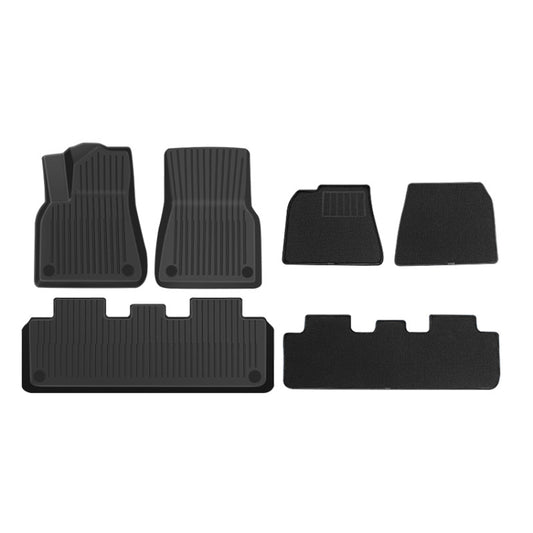 6pcs /Set For Tesla Model Y Double Layer TPE Injection Car Foot Mats Interior Accessories - Seat Accessories by buy2fix | Online Shopping UK | buy2fix