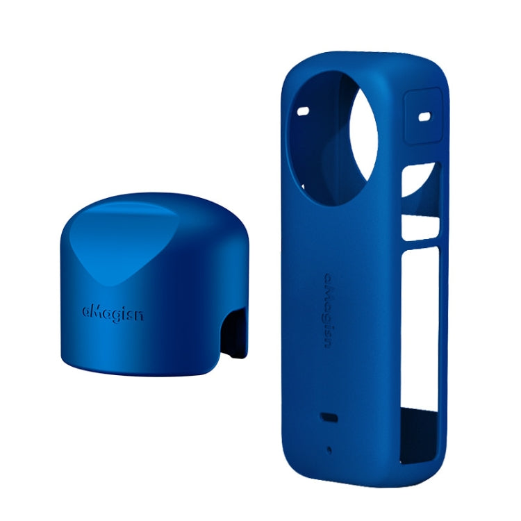 For Insta360 X3 AMagisn Body Silicone Protective Cover, Style: Body+Lens Case (Blue) - Case & Bags by aMagisn | Online Shopping UK | buy2fix