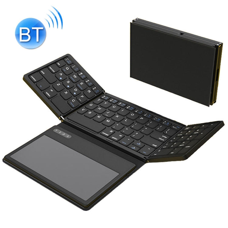 Leather Wireless Bluetooth Keyboard With Touch-Pad Multi-System External Portable Universal Keypad - Wireless Keyboard by buy2fix | Online Shopping UK | buy2fix