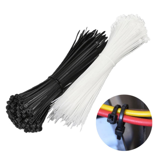 100pcs /Pack 8x450mm National Standard 7.6mm Wide Self-Locking Nylon Cable Ties Plastic Bundle Cable Ties(White) by buy2fix