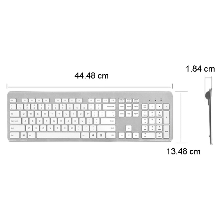 B035 2.4G Wireless Keyboard Scissor Foot Construction Silent Office Laptop External Keyboard, Color: Double-mold Bluetooth Gray - Wireless Keyboard by buy2fix | Online Shopping UK | buy2fix