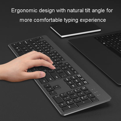 B035 2.4G Wireless Keyboard Scissor Foot Construction Silent Office Laptop External Keyboard, Color: Double-mold Bluetooth Gray - Wireless Keyboard by buy2fix | Online Shopping UK | buy2fix