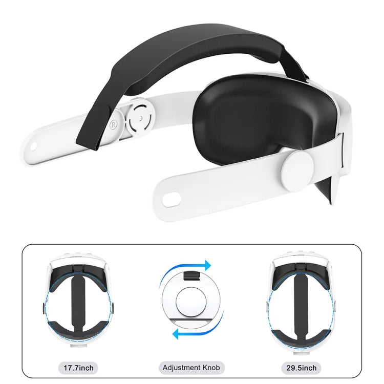 For Oculus/Meta Quest 3 VR Adjustable Elite Headset Head Strap(White) - VR Accessories by buy2fix | Online Shopping UK | buy2fix