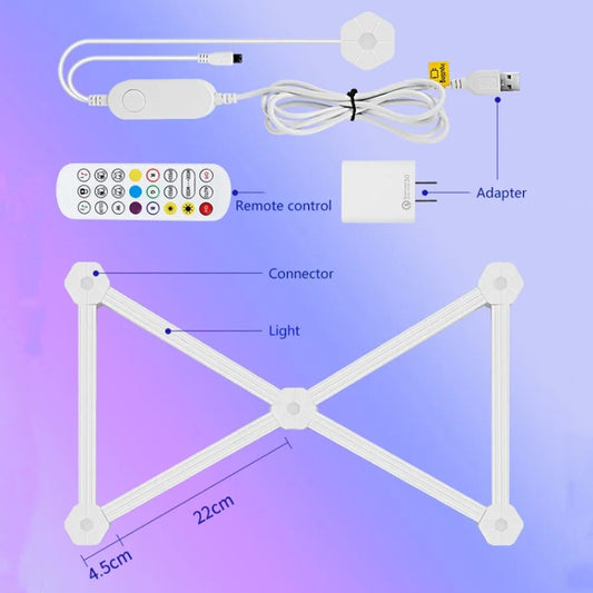 6 pcs /Set LED WIFI Graffiti Bluetooth Smart Splicing Quantum Light DIY Atmosphere Lighting With Remote Control, US Plug(White) by buy2fix