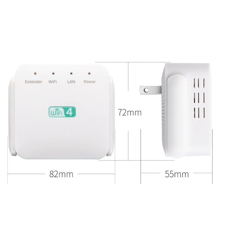 2.4G 300M Wi-Fi Amplifier Long Range WiFi Repeater Wireless Signal Booster UK Plug White - Broadband Amplifiers by buy2fix | Online Shopping UK | buy2fix