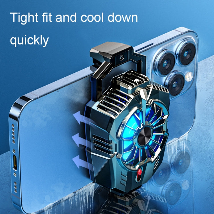 X20 Semiconductor Mobile Phone Radiator LED Light Mini Phone Cooling Fan, Color: Electroplated Silver - Cooling Fan Radiator by buy2fix | Online Shopping UK | buy2fix
