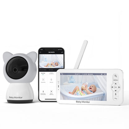 5 Inch HD Baby Monitor Wireless Wifi Baby Care Camera EU Plug by buy2fix