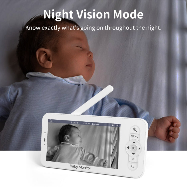 5 Inch HD Baby Monitor Wireless Wifi Baby Care Camera EU Plug by buy2fix