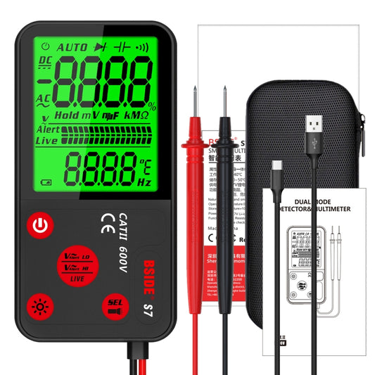 BSIDE ADMS7 Smart Thin Digital Multimeter Counts DC AC Voltmeter, Model: Charging Model With Tool Package by BSIDE