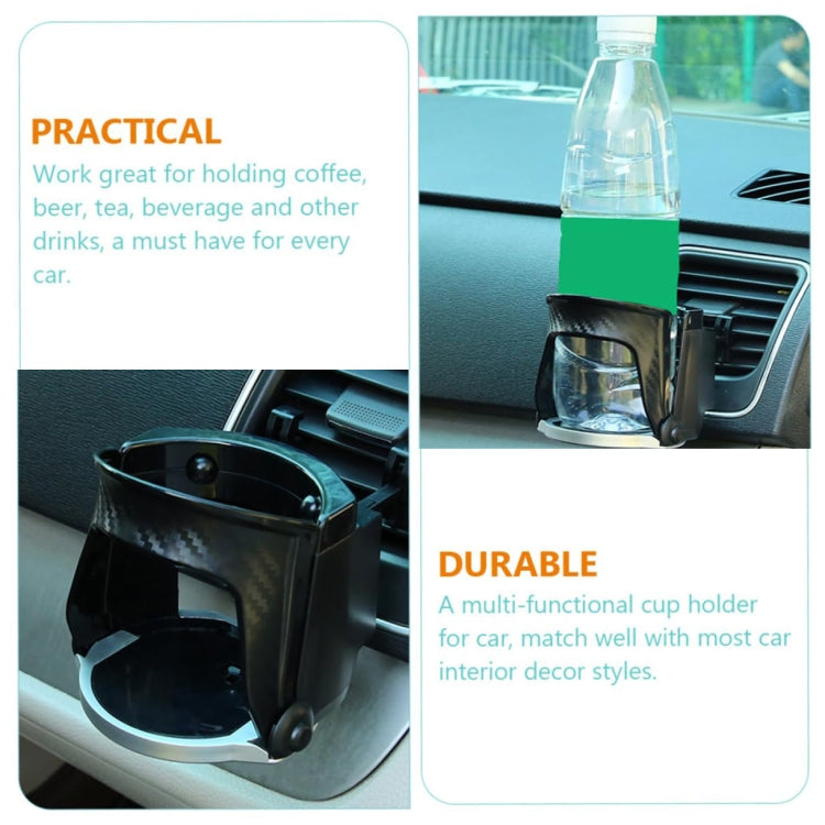 Car Water Cup Holder Multi-function Air Outlet Mobile Phone Holder Ashtray(Carbon Fiber Silver Edge) - Stowing Tidying by buy2fix | Online Shopping UK | buy2fix