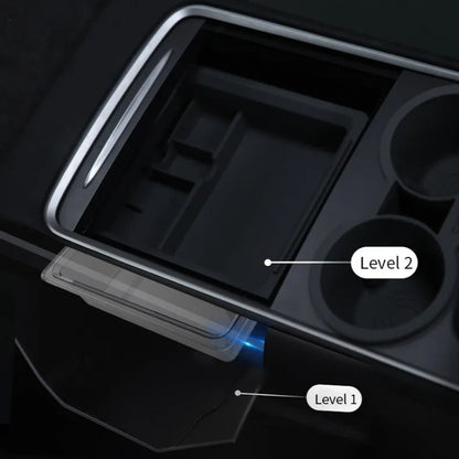 For Tesla Model 3 / Y Center Armrest Storage Box Car Modification Accessories Central Storage Box(Black) by buy2fix