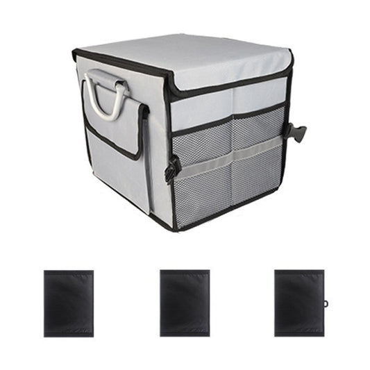 Car Trunk Storage Box Oxford Cloth Folding Organizer With Reflective Strips, Color: Small Gray - Stowing Tidying by buy2fix | Online Shopping UK | buy2fix