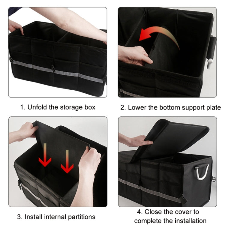 Car Trunk Storage Box Oxford Cloth Folding Organizer With Reflective Strips, Color: Small Black - Stowing Tidying by buy2fix | Online Shopping UK | buy2fix