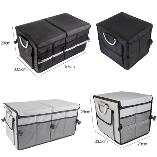 Car Trunk Storage Box Oxford Cloth Folding Organizer With Reflective Strips, Color: Large Gray by buy2fix