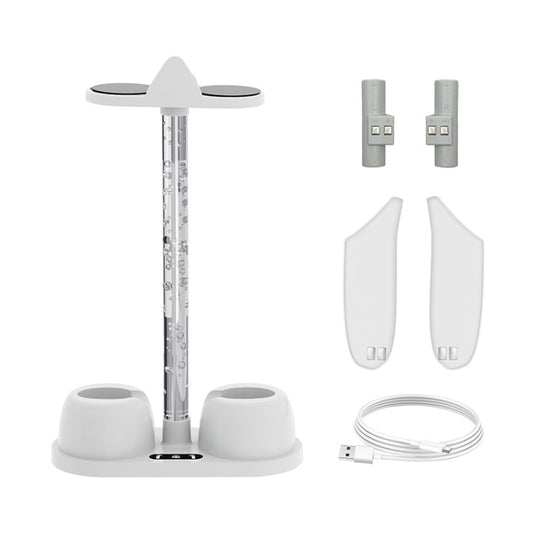 For Meta Quest 3 VR Glasses Charging Base Storage Bracket with Cool RGB Light(White) by buy2fix