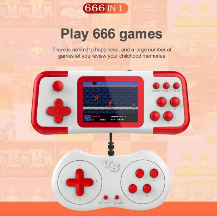 A12 3.0-inch HD Colorful Screen Retro Handheld Game Console with 666 Built-in Games, Model: Single White Red - Pocket Console by buy2fix | Online Shopping UK | buy2fix