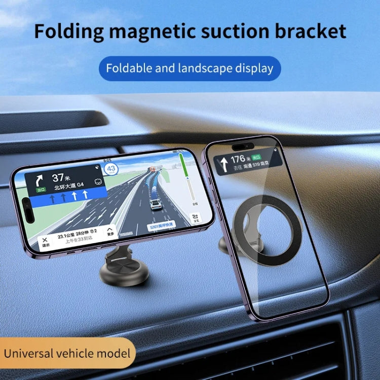 Car Magsafe Magnetic Folding Navigation Phone Holder(Silver) - Car Holders by buy2fix | Online Shopping UK | buy2fix