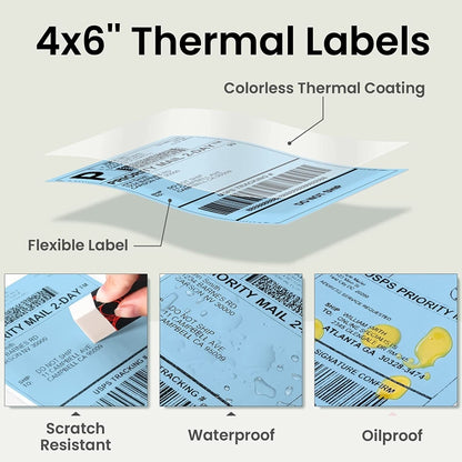 500sheets 4×6 Inch Stickers Thermal Label Paper For Phomemo PM-246S / PM-241BT / D520BT, Style: Folding Yellow - Printer Accessories by buy2fix | Online Shopping UK | buy2fix