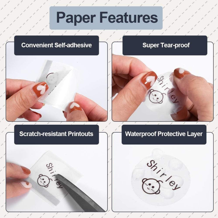 For Phomemo M110 / M200 180pcs /Roll 40x40mm Circular Transparent Self-Adhesive Tag - Printer Accessories by Phomemo | Online Shopping UK | buy2fix