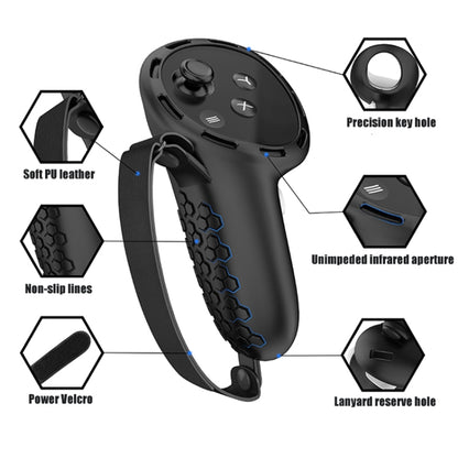 For Oculus/Meta Quest 3 Controller Silicone Anti-Slip Protective Cover VR Accessories(Black) - VR Accessories by buy2fix | Online Shopping UK | buy2fix