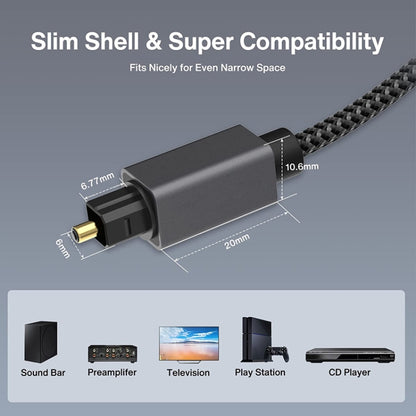 10m Digital Optical Audio Output/Input Cable Compatible With SPDIF5.1/7.1 OD5.0MM(Black) - Audio Optical Cables by buy2fix | Online Shopping UK | buy2fix