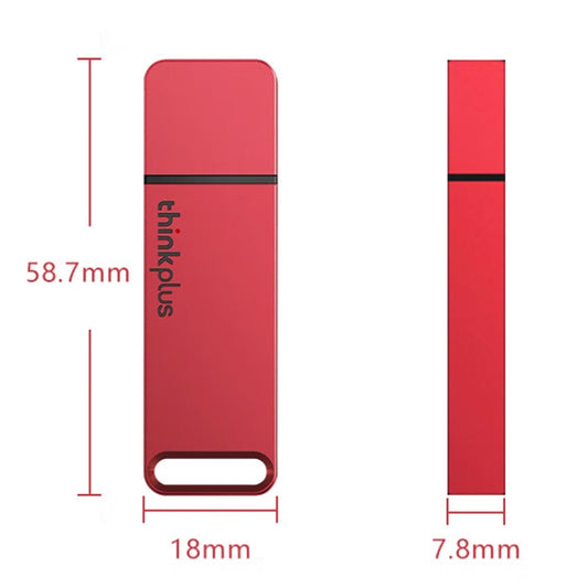 Lenovo Thinkplus TU100 USB3.1 High Speed Flash Drive Mini USB Memory Disk With Metal Plug And Cap, Capacity: 128G(Red) by Lenovo