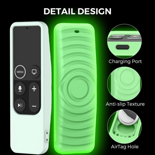 For Apple TV HD / 4K+AirTag AhaStyle PT175 Remote Control Tracker 2 In 1 Silicone Protective Cover(Blue) by AhaStyle