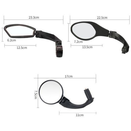Motorcycle Wide View Rear View Mirror Bicycle Reflector, Color: Round Left by buy2fix