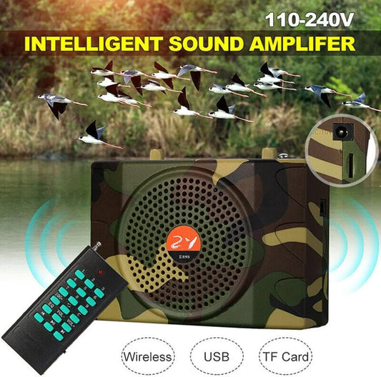 25W Bluetooth Voice Amplifier Bird Hunting Speaker Supports USB/TF/FM 1000m Remote Control EU Plug(Camouflage) by buy2fix