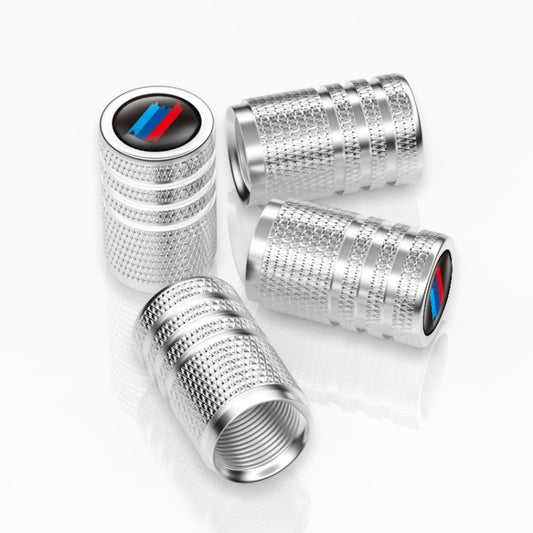 Aluminium Alloy Checkered Tricolour Car Wheel Decorative Valve Cap(Silver) by buy2fix