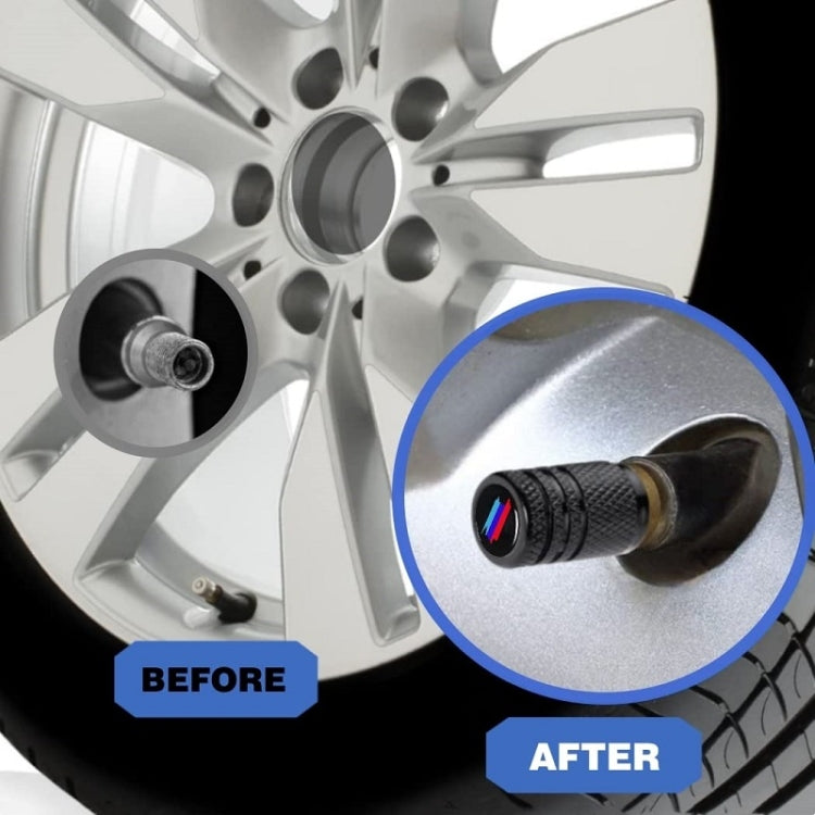 Aluminium Alloy Checkered Tricolour Car Wheel Decorative Valve Cap(Silver) by buy2fix