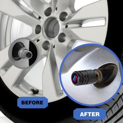 Aluminium Alloy Checkered Tricolour Car Wheel Decorative Valve Cap(Silver) by buy2fix