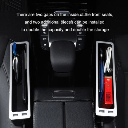 Car Seat Gap Storage Box with 2 USB Charging Port, Color: Co-pilot Silver by buy2fix