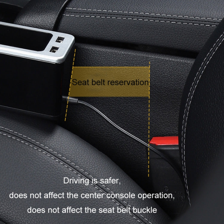 Car Seat Gap Storage Box with 2 USB Charging Port, Color: Co-pilot Silver by buy2fix