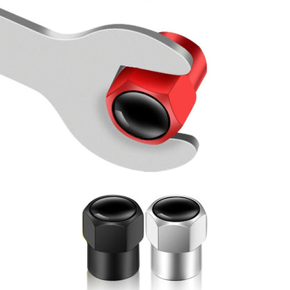 4pcs /Set Hexagonal Metal Tire Valve Caps Automobile Universal Modified Valve Covers(Silver) by buy2fix